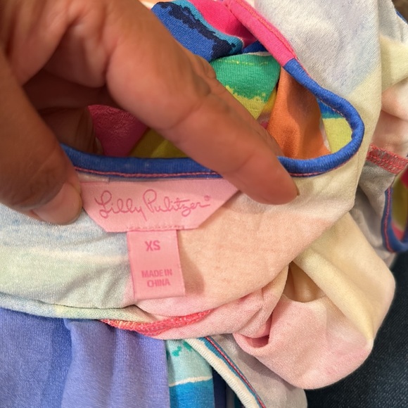 Lilly Pulitzer Gigi Beach Maxi Blurred Stripes Side Slits Dress - Picture 8 of 8